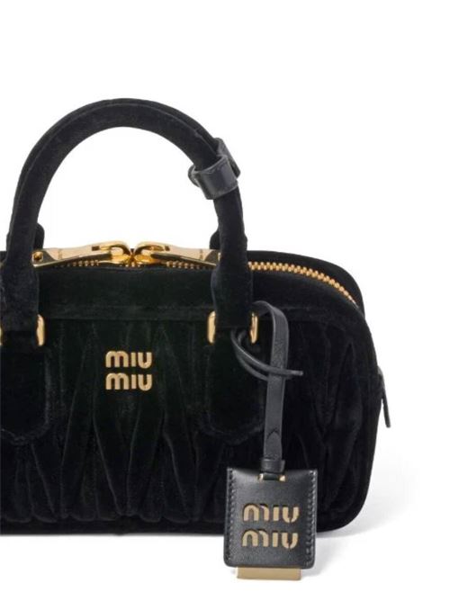 Borsa in  velluto nero parti metalliche color oro Miu Miu | 5BB142V-OOT2EOMF0002